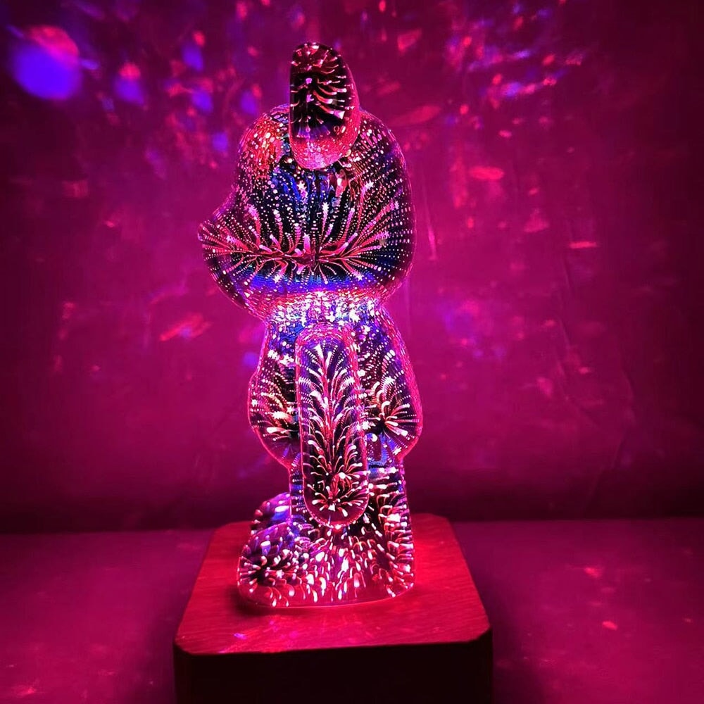 Galaxy Fireworks Standing Bear Night Light-Kawaii Dream