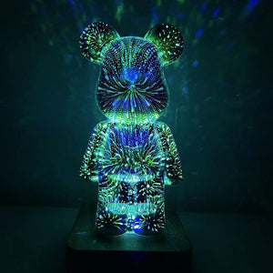 Galaxy Fireworks Standing Bear Night Light-Kawaii Dream