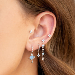 Galaxy Hanging Neptune Gold-Plated Stud Earrings-Kawaii Dream