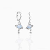 Galaxy Hanging Neptune Gold-Plated Stud Earrings-Kawaii Dream