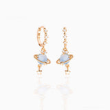Galaxy Hanging Neptune Gold-Plated Stud Earrings-Kawaii Dream