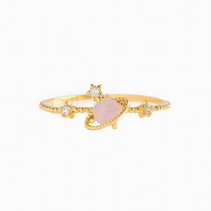 Galaxy Pink Planet Gold-plated Ring-Kawaii Dream