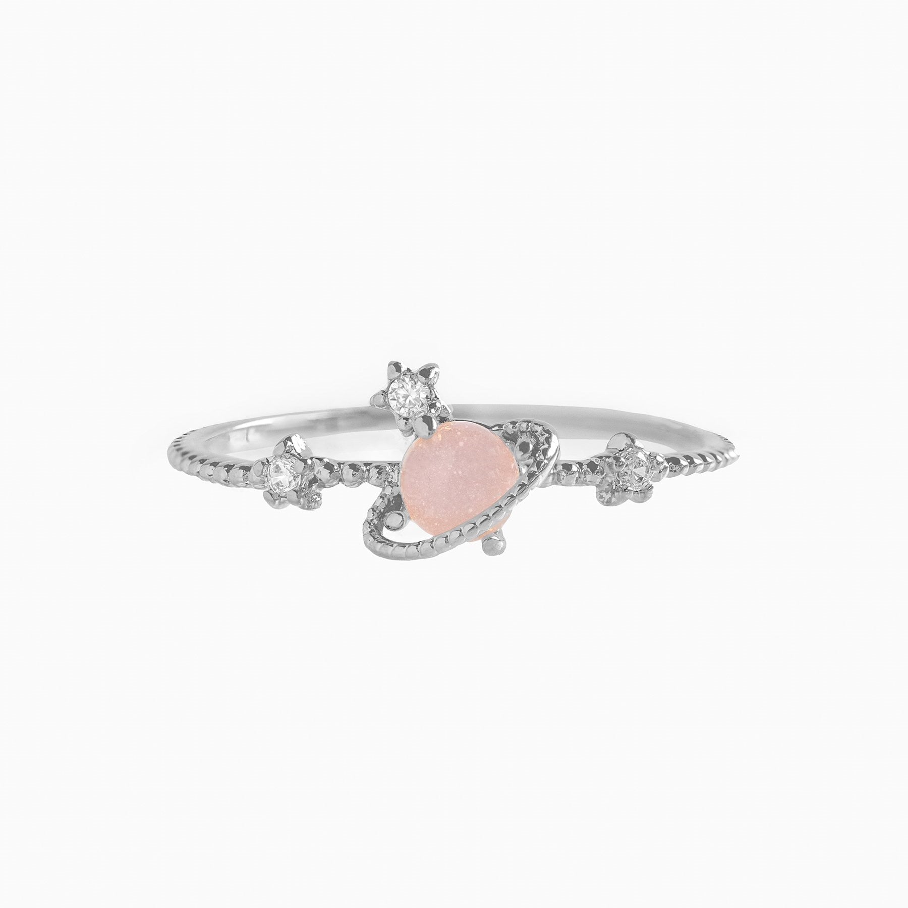 Galaxy Pink Planet Gold-plated Ring-Kawaii Dream