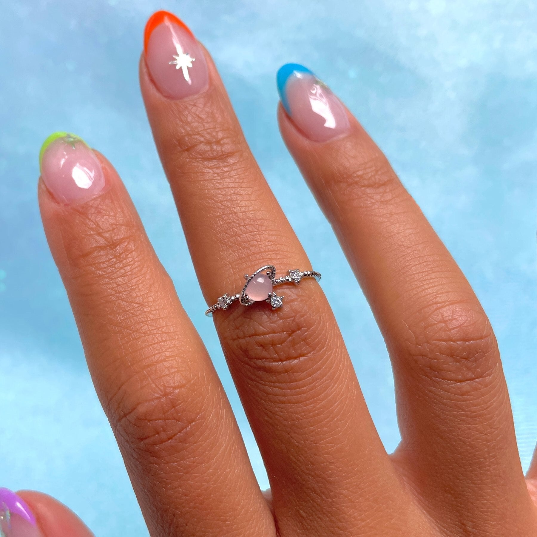 Galaxy Pink Planet Gold-plated Ring-Kawaii Dream