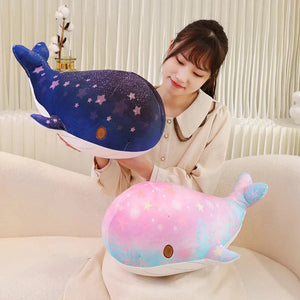 Galaxy Starry Kawaii Blue Pink Whale Plushies-Kawaii Dream