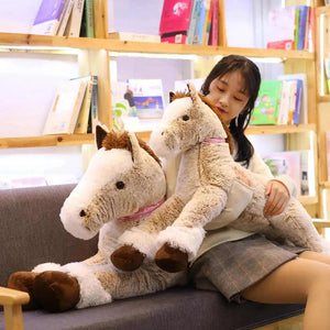Giant Fluffy Brown Gray Horse Plushie-Kawaii Dream