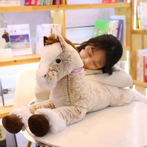 Giant Fluffy Brown Gray Horse Plushie-Kawaii Dream