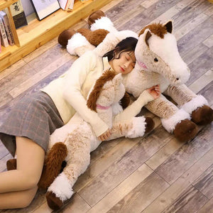 Giant Fluffy Brown Gray Horse Plushie-Kawaii Dream