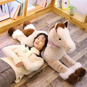 Giant Fluffy Brown Gray Horse Plushie-Kawaii Dream