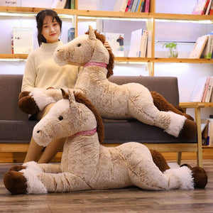 Giant Fluffy Brown Gray Horse Plushie-Kawaii Dream