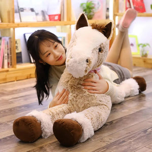 Giant Fluffy Brown Gray Horse Plushie-Kawaii Dream