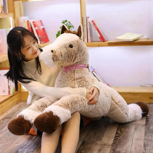 Giant Fluffy Brown Gray Horse Plushie-Kawaii Dream