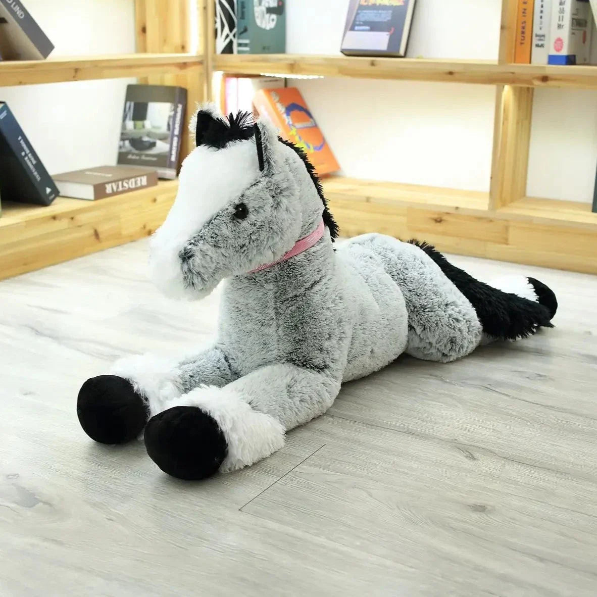 Giant Fluffy Brown Gray Horse Plushie-Kawaii Dream