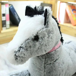 Giant Fluffy Brown Gray Horse Plushie-Kawaii Dream