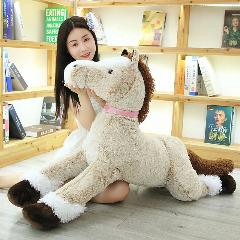 Giant Fluffy Brown Gray Horse Plushie-Kawaii Dream