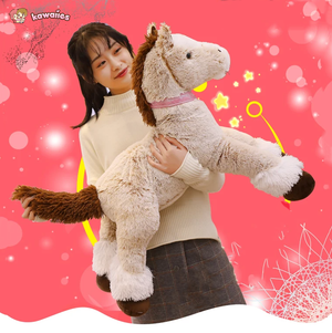 Giant Fluffy Brown Gray Horse Plushie-Kawaii Dream