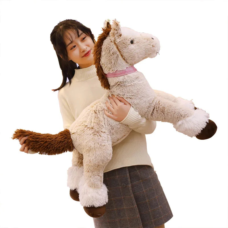 Giant Fluffy Brown Gray Horse Plushie-Kawaii Dream