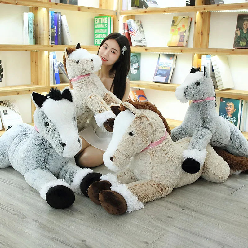 Giant Fluffy Brown Gray Horse Plushie-Kawaii Dream