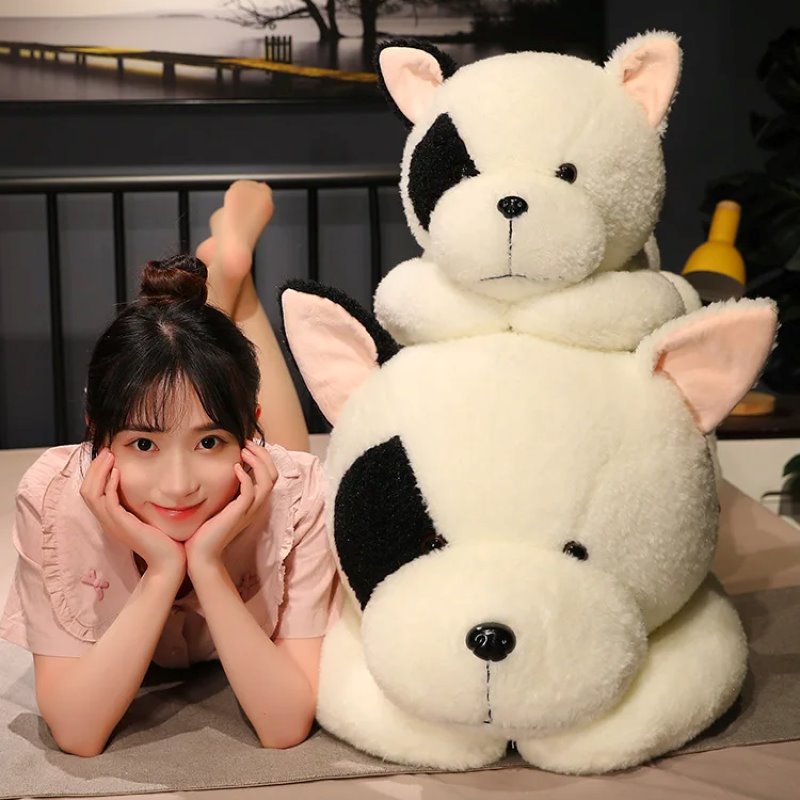 Giant Fluffy Spotty White Black Dog Plushie-Kawaii Dream