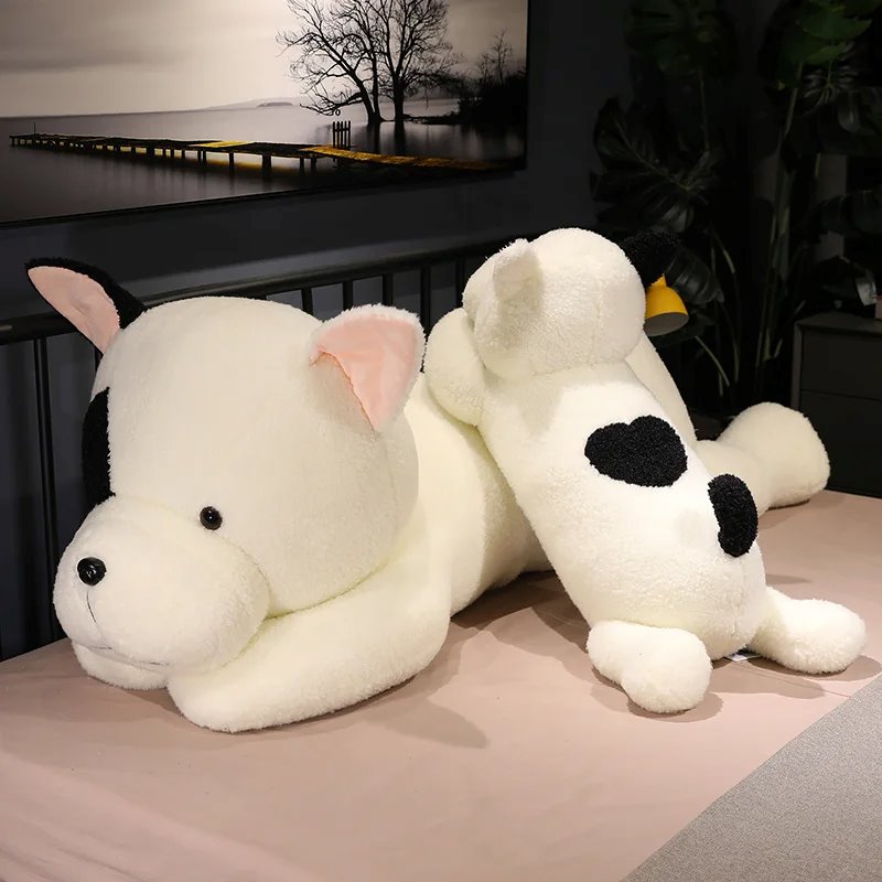 Giant Fluffy Spotty White Black Dog Plushie-Kawaii Dream