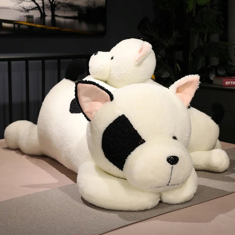Giant Fluffy Spotty White Black Dog Plushie-Kawaii Dream