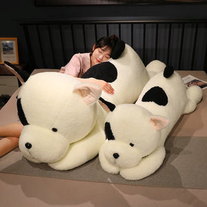 Giant Fluffy Spotty White Black Dog Plushie-Kawaii Dream