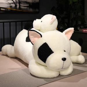 Giant Fluffy Spotty White Black Dog Plushie-Kawaii Dream