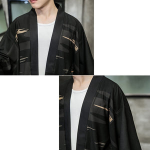 Golden Wild Autumn and Misty Torii Men Kimono-Kawaii Dream