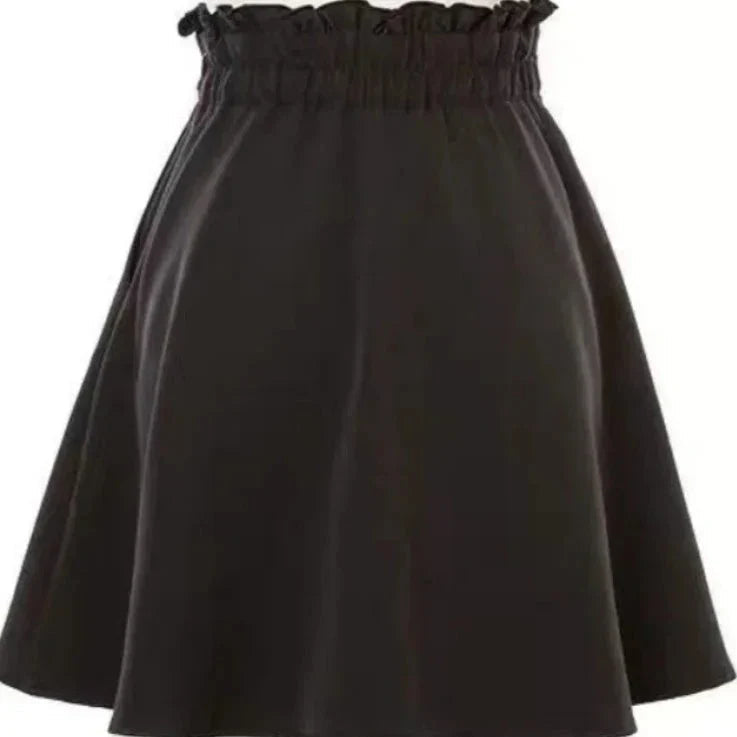 Gothic Black Heart Bow High Waist Mini Skirt-Kawaii Dream