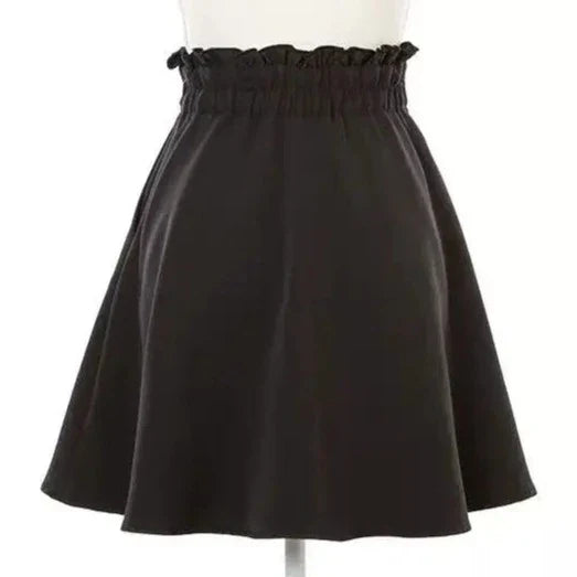 Gothic Black Heart Bow High Waist Mini Skirt-Kawaii Dream