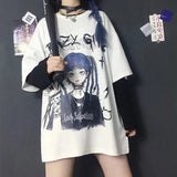 Gothic Blue Hair Emo Anime Girl Women's Tee-Kawaii Dream
