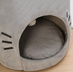 Gray Cat-themed Cat Dog Pet Round Cave House-Kawaii Dream
