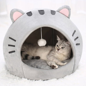 Gray Cat-themed Cat Dog Pet Round Cave House-Kawaii Dream