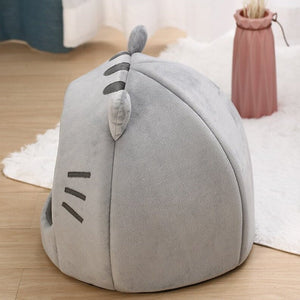Gray Cat-themed Cat Dog Pet Round Cave House-Kawaii Dream
