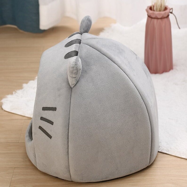 Gray Cat-themed Cat Dog Pet Round Cave House-Kawaii Dream