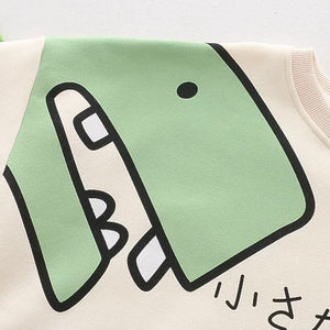 Green Dinosaur Long Sleeve Unisex Sweatshirts-Kawaii Dream