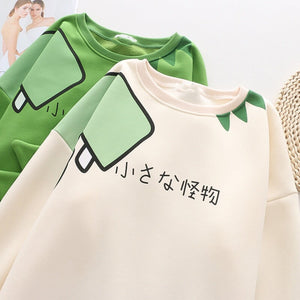 Green Dinosaur Long Sleeve Unisex Sweatshirts-Kawaii Dream