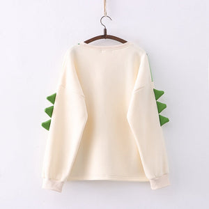 Green Dinosaur Long Sleeve Unisex Sweatshirts-Kawaii Dream