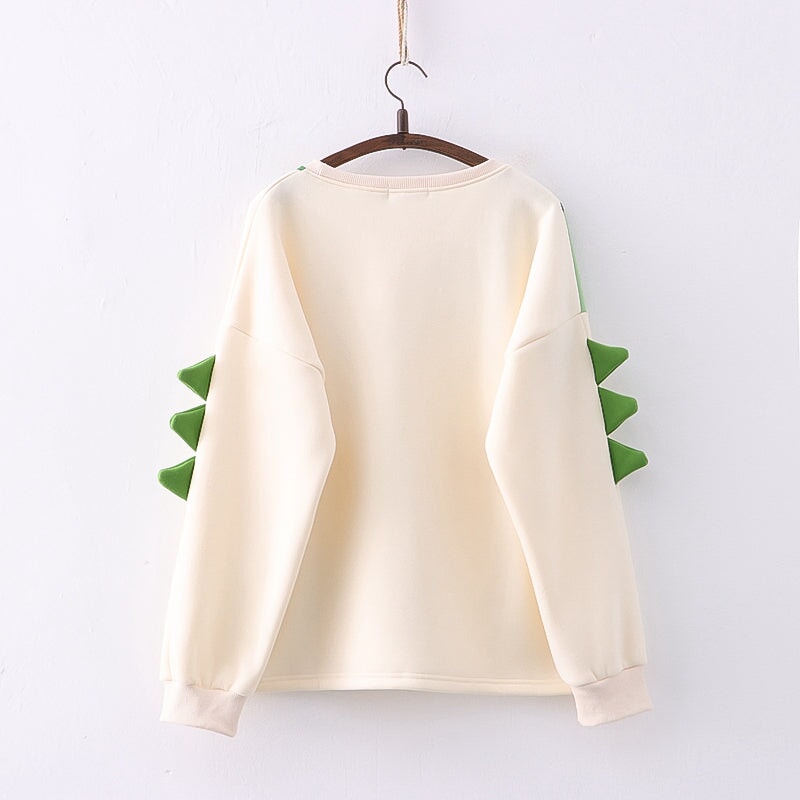 Green Dinosaur Long Sleeve Unisex Sweatshirts-Kawaii Dream