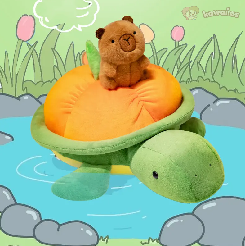 Green Orange Turtle Plush Backpack-Kawaii Dream