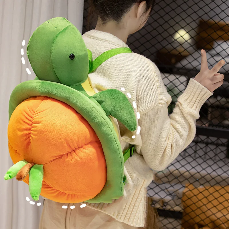 Green Orange Turtle Plush Backpack-Kawaii Dream