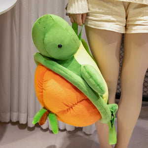 Green Orange Turtle Plush Backpack-Kawaii Dream