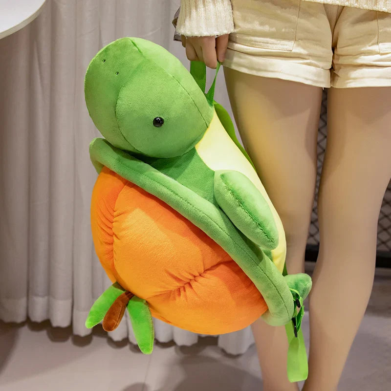 Green Orange Turtle Plush Backpack-Kawaii Dream