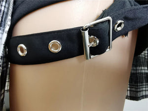 Half-Cut High Waist Black Checked Mini Skirts-Kawaii Dream