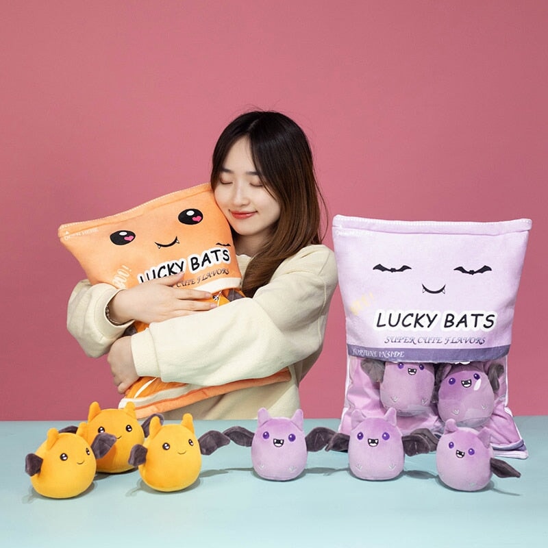 Halloween Bats Purple Orange Candy Bag Plushie-Kawaii Dream
