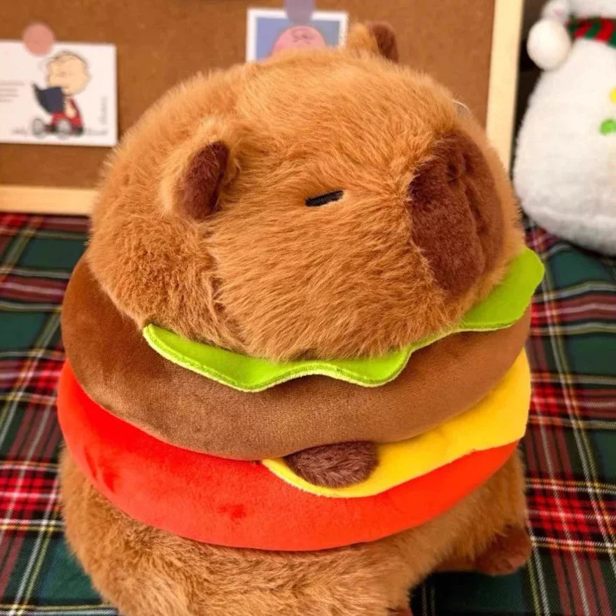 Hamburger Capybara Fluffy Plushie-Kawaii Dream