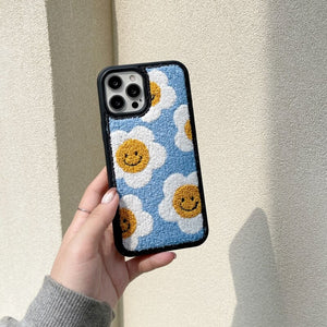 Happy Daisy Flower Plush iPhone Case-Kawaii Dream
