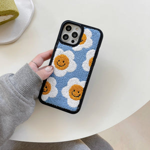 Happy Daisy Flower Plush iPhone Case-Kawaii Dream