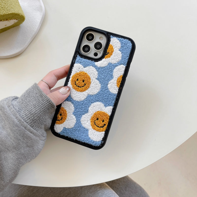 Happy Daisy Flower Plush iPhone Case-Kawaii Dream