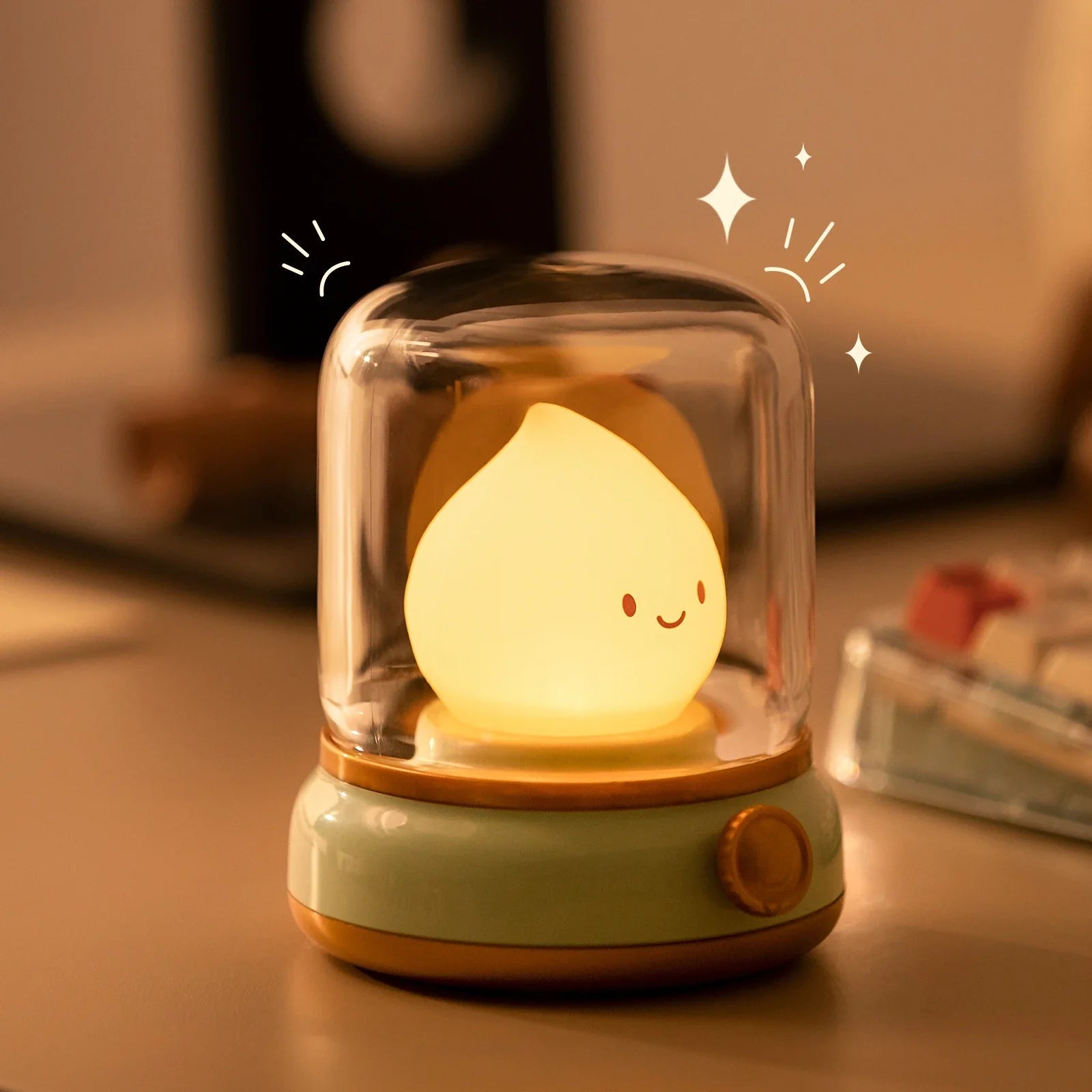 Happy Glowing Candle Flame LED Night Light-Kawaii Dream
